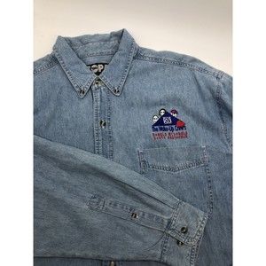 Vintage ROCK 103 Denim Shirt Ronald McDonald RadioThon Memphis Wake Up Crew XL